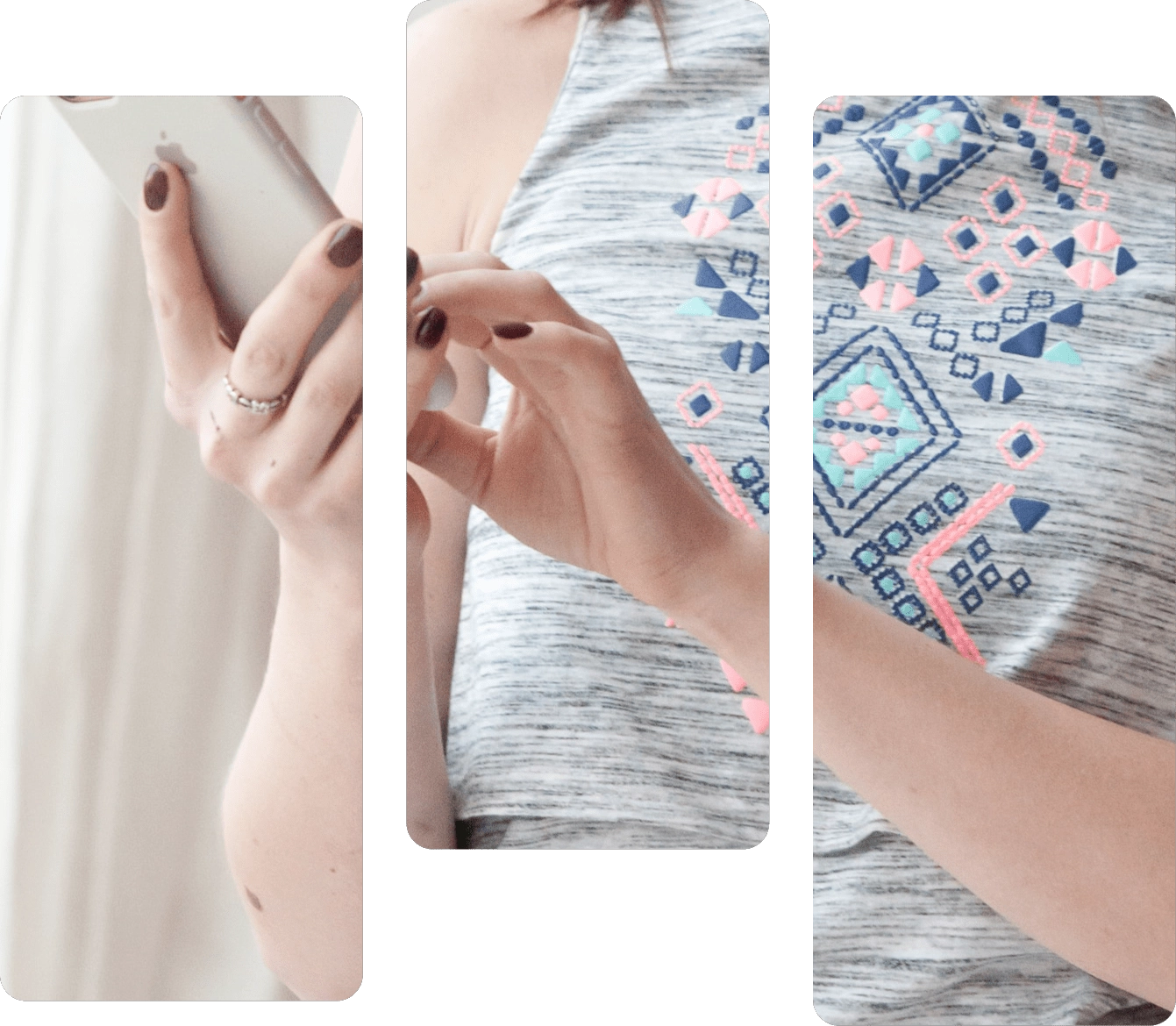 Nahaufnahme einer Person, die ein Smartphone bedient